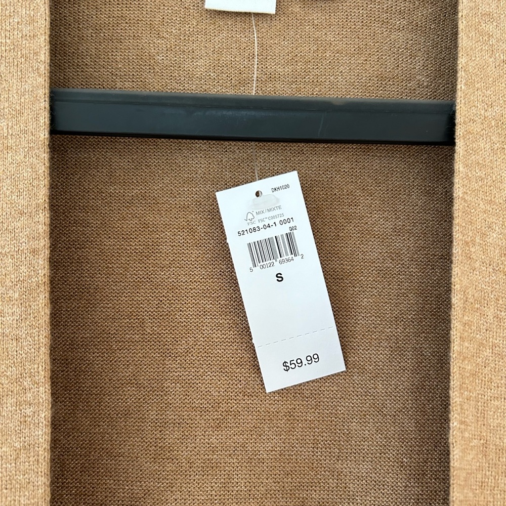 GAP Women's Beige Long Open Front Cardigan NEW - Picture 2 of 3